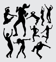 Male and female dancing silhouettes
