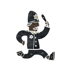 retro cartoon policeman giving chase