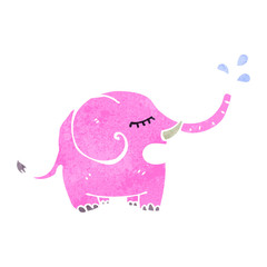 retro cartoon pink elephant