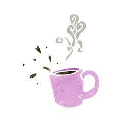 retro cartoon hot coffee