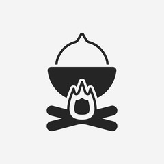 camping fire icon