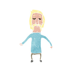 retro cartoon blond man with mustache