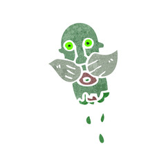 retro cartoon gross severed head