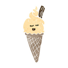 retro cartoon ice cream cone