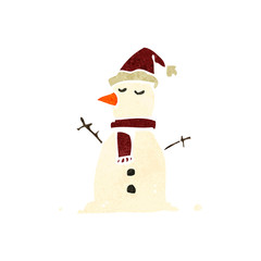 retro cartoon snowman