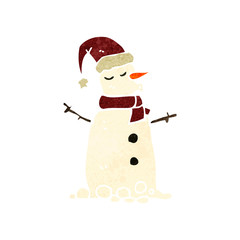 retro cartoon snowman