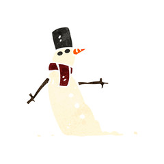 retro cartoon snowman