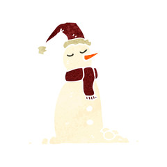 retro cartoon snowman