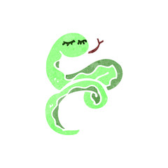 retro cartoon friendly snake