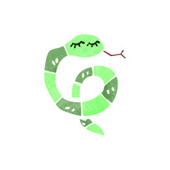 retro cartoon friendly snake