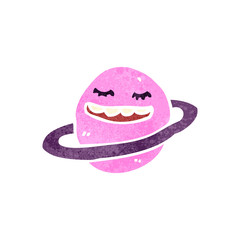 retro cartoon happy planet