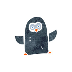 retro cartoon little penguin