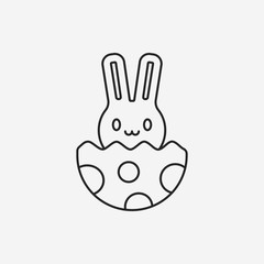 Easter bunny line icon