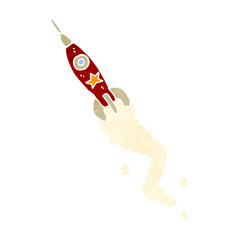 retro cartoon space rocket