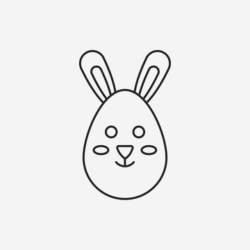 Easter bunny line icon