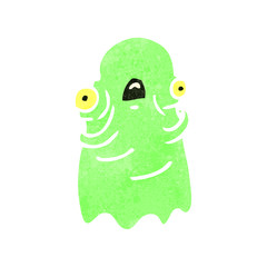 retro cartoon spooky ghost