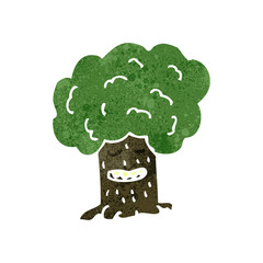 retro cartoon tree