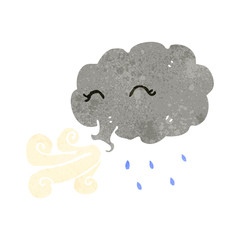 retro cartoon storm cloud character