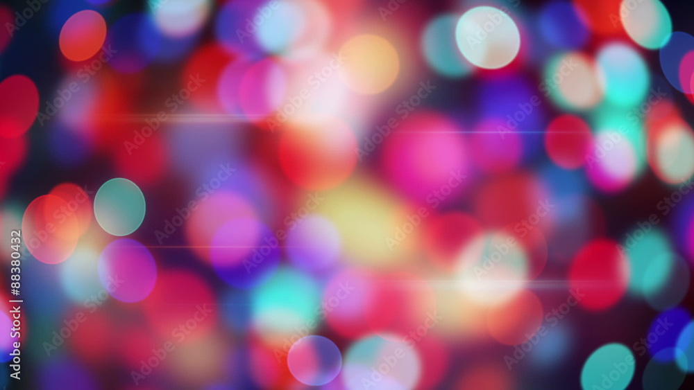 Poster red blue circle bokeh lights loopable background