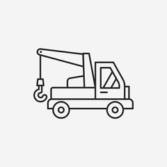 cargo truck line icon