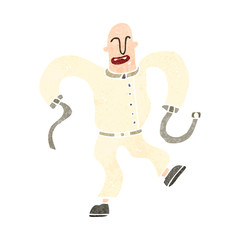 retro cartoon escaped lunatic