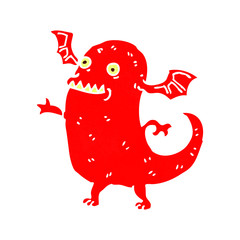 retro cartoon funny monster