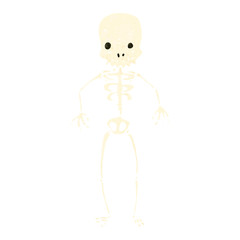 retro cartoon spooky skeleton