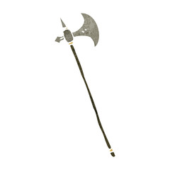 retro cartoon medieval axe