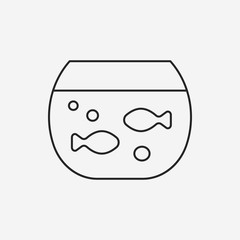 Goldfish bowl line icon