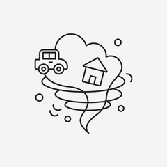 Tornado line icon
