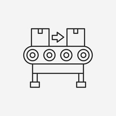 Cargo conveyor line icon