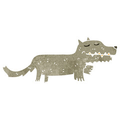 retro cartoon wolf
