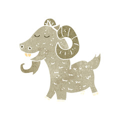 retro cartoon happy goat
