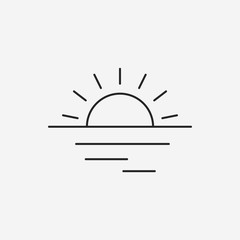 sunset line icon