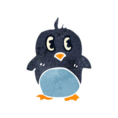 retro cartoon little penguin