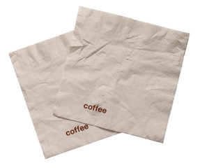 brown tissue paper on white background