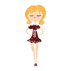 retro cartoon model girl
