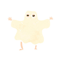retro cartoon man in ghost costume
