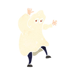 retro cartoon man in ghost costume