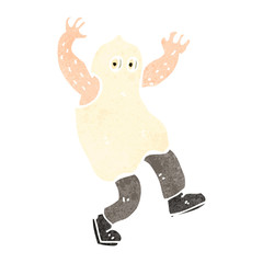 retro cartoon man in ghost costume