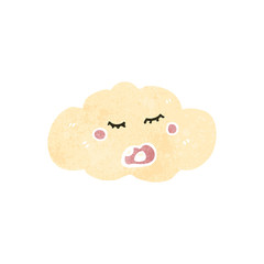 retro cartoon white cloud