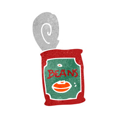 retro cartoon canned food