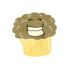 retro cartoon grinning muffin