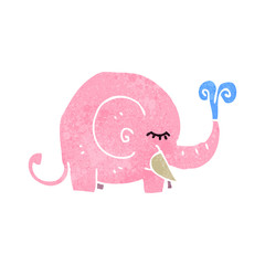 retro cartoon pink elephant