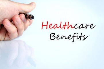 Healthcare benefits Text Concept