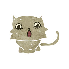 retro cartoon shocked kitten