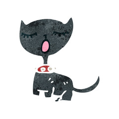 retro cartoon funny black cat