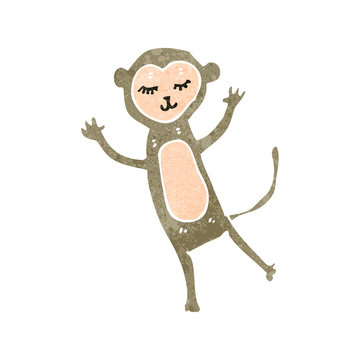 retro cartoon funny monkey