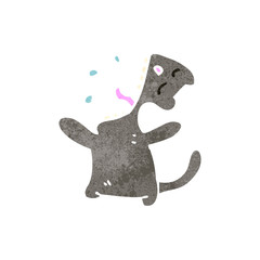 retro cartoon singing cat