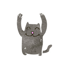 retro cartoon happy cat
